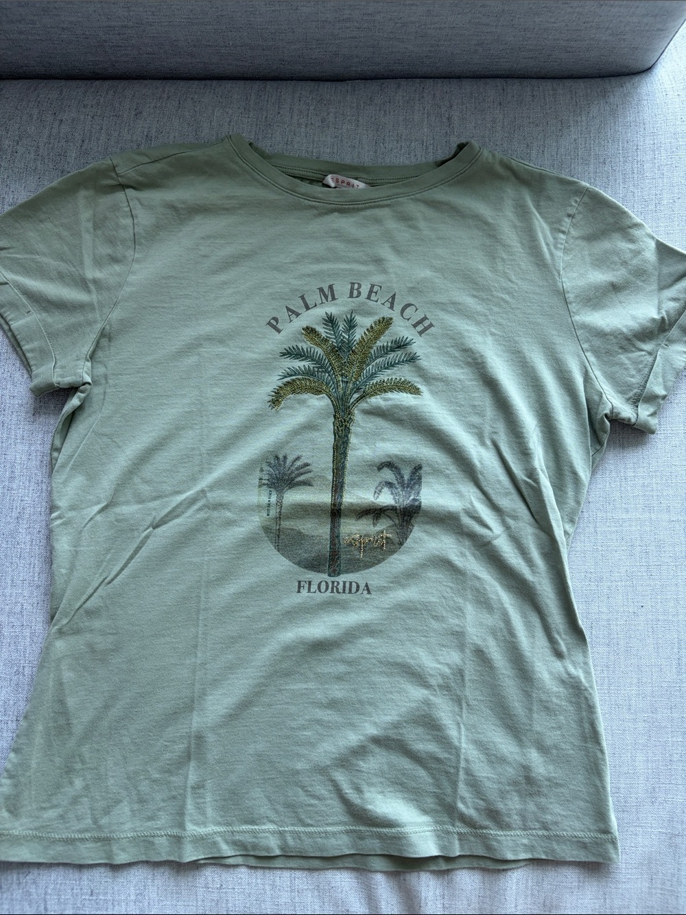 Esprit Light Green Palm Beach Graphic Tee